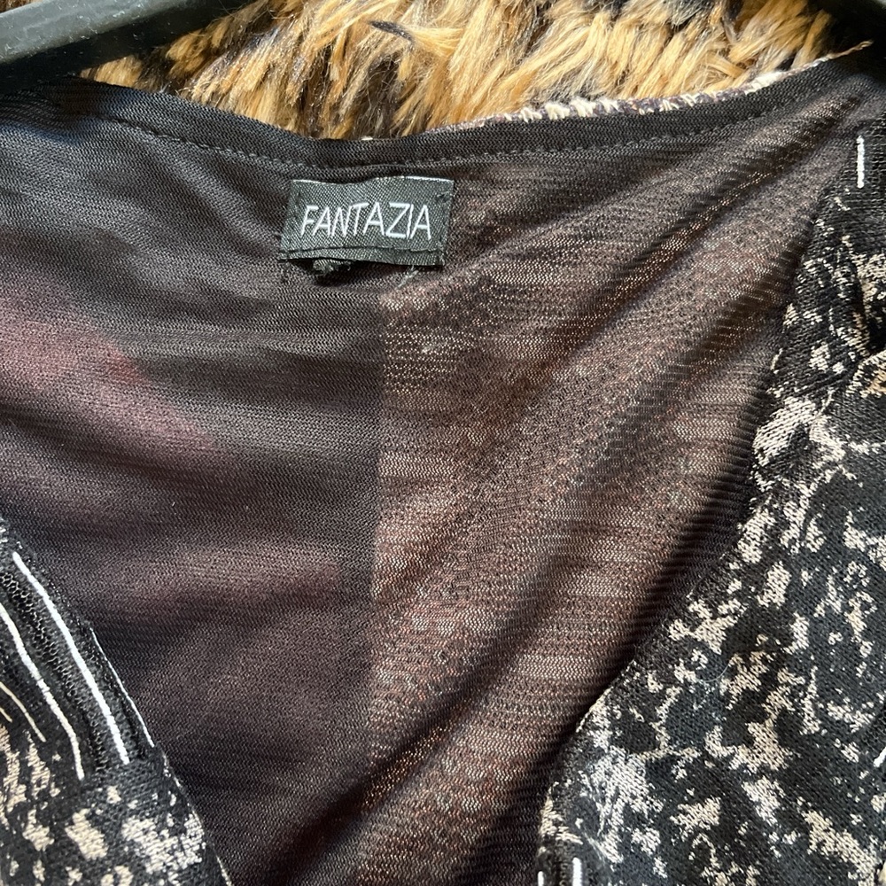 Chic Patchwork Long Sleeve Top - Red, Black, Gray - image 7